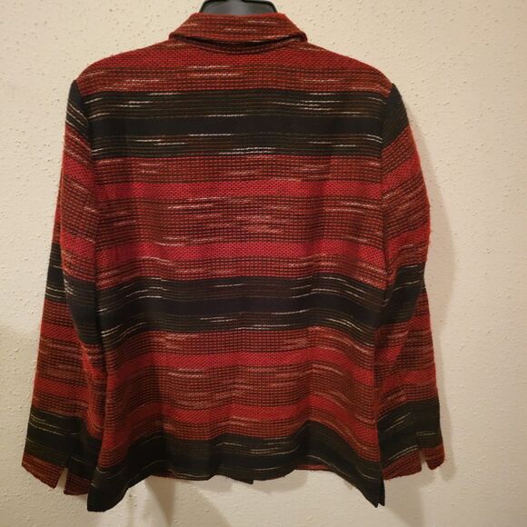 Coldwater Creek - Womens - Size PM - Red & Black Striped Jacket - Picture 4 of 4